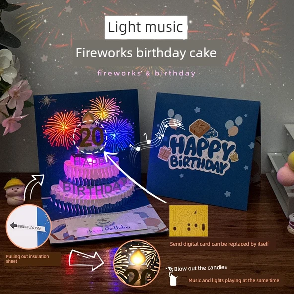 DIY Katlanabilir Doğum Günü Kartı - Altın Dönme Dolap - Resim 6