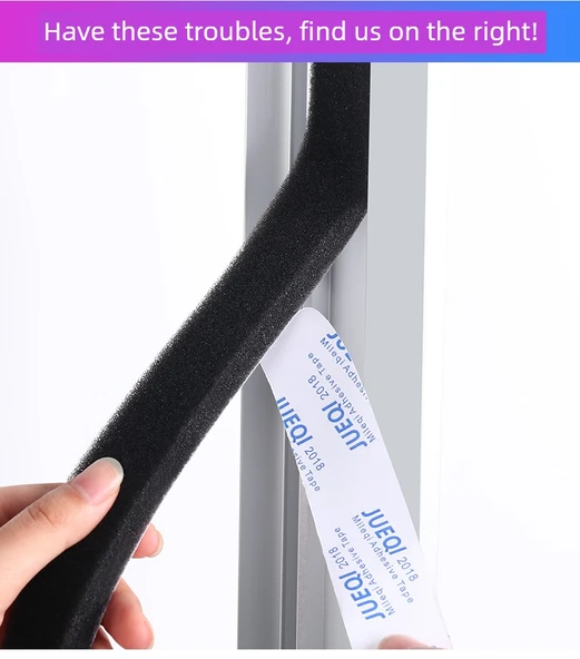 Tek Taraflı Siyah Köpük Sızdırmazlık Şeridi - 30mm Kalınlık 50mm Genişlik 2m Uzunluk - 10
