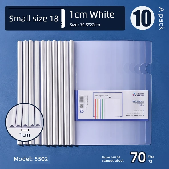A4 Dosya Klasörü - Beyaz 1cm Üçgen Çubuk [10]