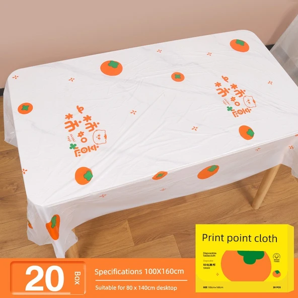 Şanslı Persimmon Tek Kullanımlık Masa Örtüsü - Persimmon Ruyi 100 x 160cm (20 yaprak/kutu) 2 kutu 40 yaprak
