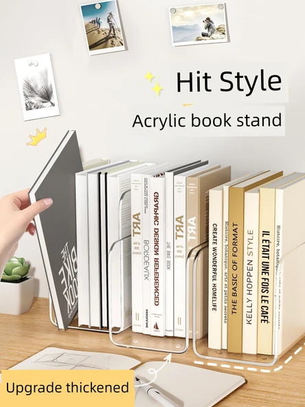 Akrilik Şeffaf Kitap Tutucu - Kalınlaştırılmış 4 Şeffaf Kitap Tutucu - 2