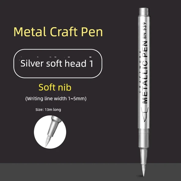 Metal Craft Renkli Kalem Seti - 1 Gümüş (yumuşak uç)