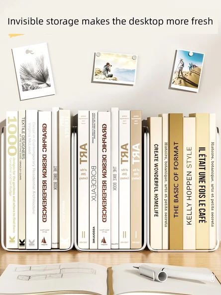 Akrilik Şeffaf Kitap Tutucu - Genişletilmiş 3 Parça Set - 4