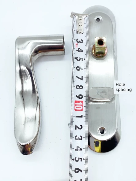 Paslanmaz Çelik Banyo Kapı Kilidi - 125 Paslanmaz Çelik - 30mm Vida - 5