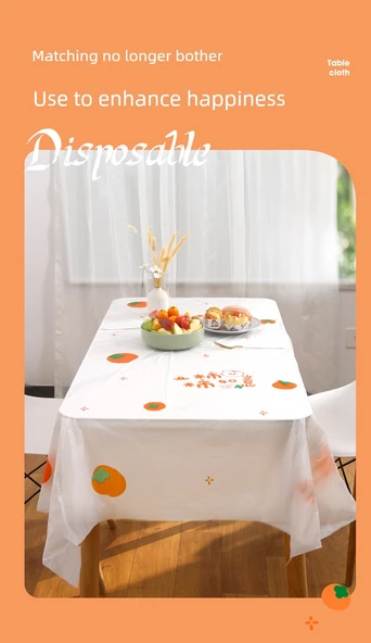 Şanslı Persimmon Tek Kullanımlık Masa Örtüsü - Persimmon Ruyi 100 x 160cm (20 yaprak/kutu) 3 kutu 60 yaprak - 9