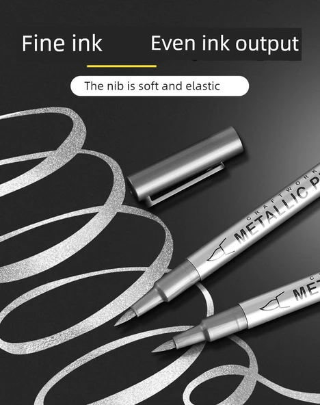 Metal Craft Renkli Kalem Seti - 1 Gümüş (yumuşak uç) - 12
