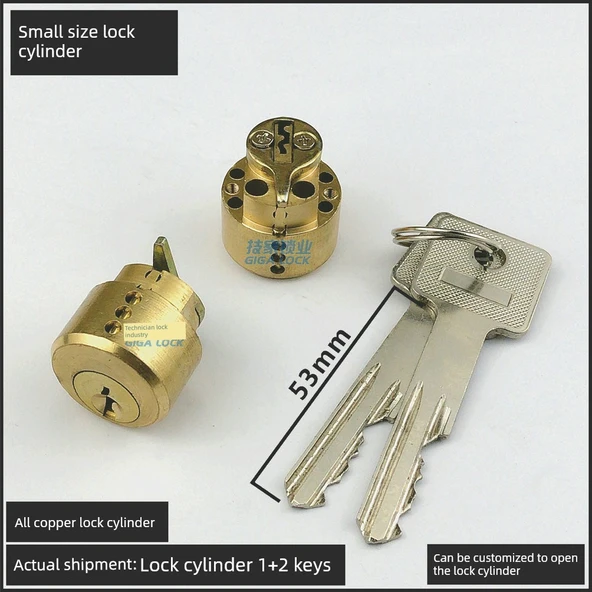 Otel Kapı Kilidi Silindiri - Küçük Boy 24mm Palet [3 anahtar] - 8