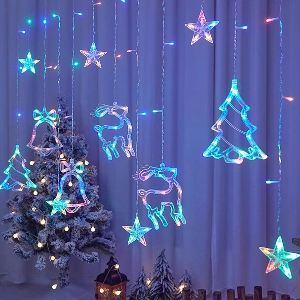 Yıldız Işığı Yıldızlı Gökyüzü LED Dekoratif Işıklar - Renk Noel Takımı - 3.5m Tak-Çalıştır Modeli