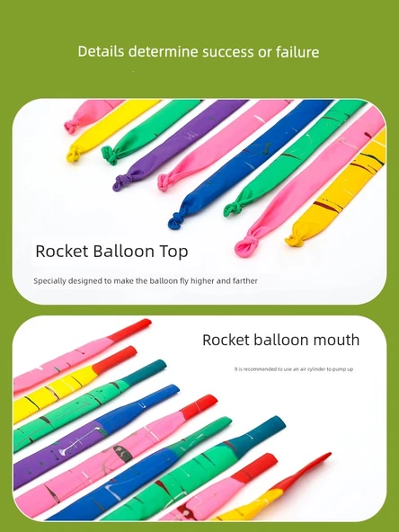Kalın Roket Balonlar - Beat Silindiri - 1 Paket - 6