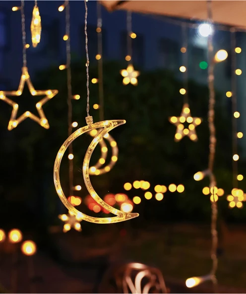 Yıldız Işığı Yıldızlı Gökyüzü LED Dekoratif Işıklar - Renk Noel Takımı - 3.5m Tak-Çalıştır Modeli - 10