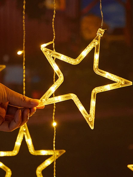 Yıldız Işığı Yıldızlı Gökyüzü LED Dekoratif Işıklar - Renk Noel Takımı - 3.5m Tak-Çalıştır Modeli - 6