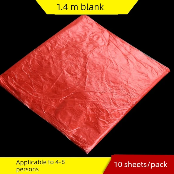 Tek Kullanımlık Plastik Masa Örtüsü - Normal Kırmızı - 1.4 Metre - 10 Adet