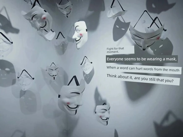 Cadılar Bayramı V for Vendetta Maskesi - Eyelinerlı Buzlu V/Siyah - 12