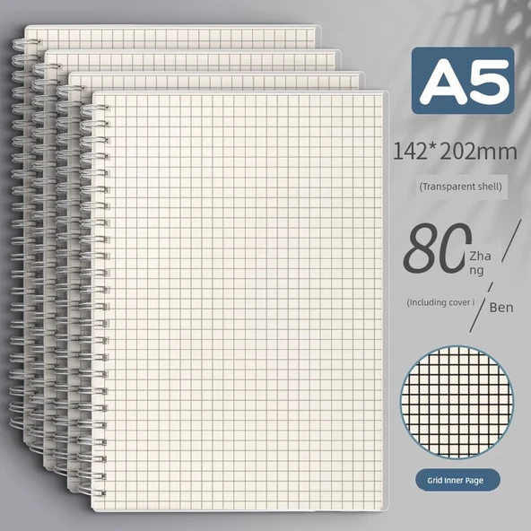 Minimalist Spiral Defter - A5 Kare - 8 Kitap