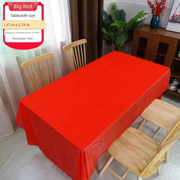 Çocuk Doğum Günü Dikdörtgen Tek Kullanımlık Masa Örtüsü - Kırmızı - 137cm x 274cm [3]