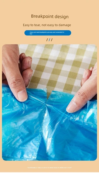 Tek Kullanımlık Plastik Masa Örtüsü - Kırmızı - 80x100cm - 6