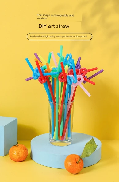 Ayrı Paket Tek Kullanımlık İçecek Pipetleri - Şeffaf Düz Boru - 100 Adet - 6