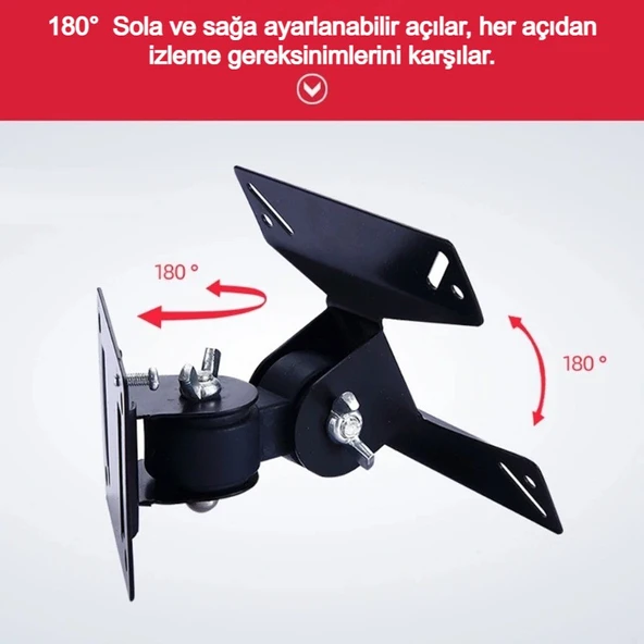 TV Askı Aparatı 14-24 Inc, Döner, Siyah - 4