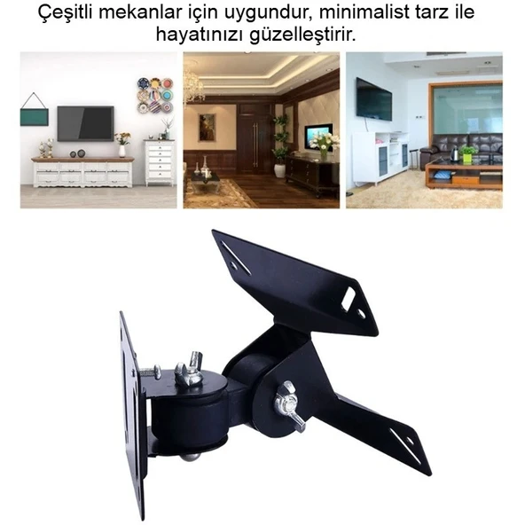 TV Askı Aparatı 14-24 Inc, Döner, Siyah - 7