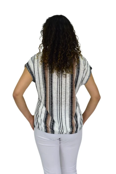 Kadın Kısa Kol Baskılı Bluz BGL-ST04695 - Resim 5