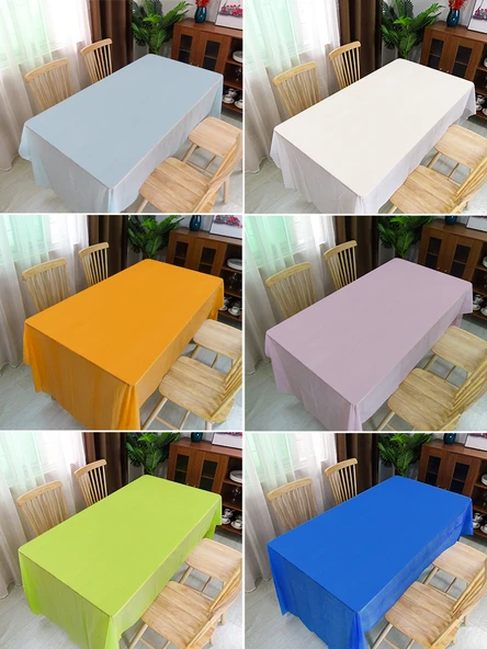 Çocuk Doğum Günü Dikdörtgen Tek Kullanımlık Masa Örtüsü - Turuncu - 137cm x 274cm [10] - 4