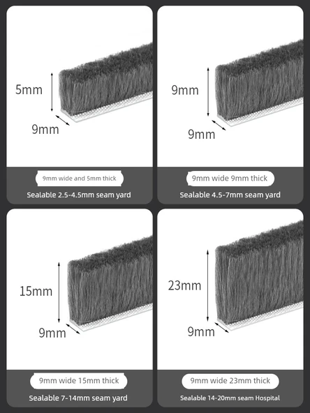 Beyaz Kapı Pencere Conta Şeridi - 9mm Genişlik - 10m Uzunluk - 9mm Kalınlık (4.5-7mm Aralık) - 5