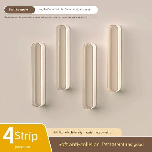 Silikon Darbe Önleyici Etiket - 4 Paket (Kısa - 6cm) Kalınlaştırılmış 3mm