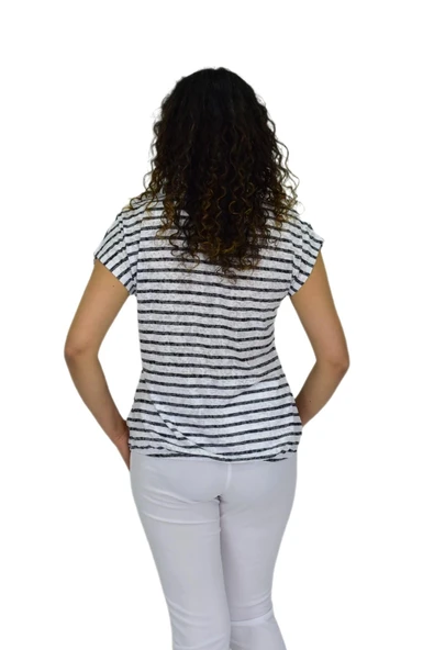 Kadın Kısa Kol Baskılı Bluz BGL-ST04696 - 5