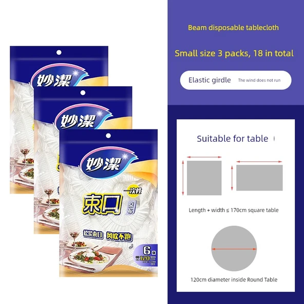 Tek Kullanımlık Masa Örtüsü - Beyaz - 3 Paket 18 Adet - 1.7m x 1.2m