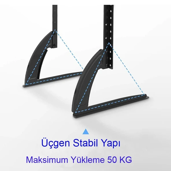 32-75" Evrensel Masaüstü TV Lcd Led Standı Sabit Ekran Yükseklik Ayarlanabilir Şık Dayanıklı Tasarım - 4