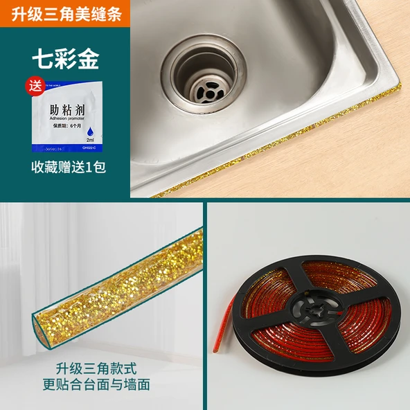 Su Geçirmez Anti-Mold Sızdırmazlık Şeridi - Renkli Altın 8mm x 5m