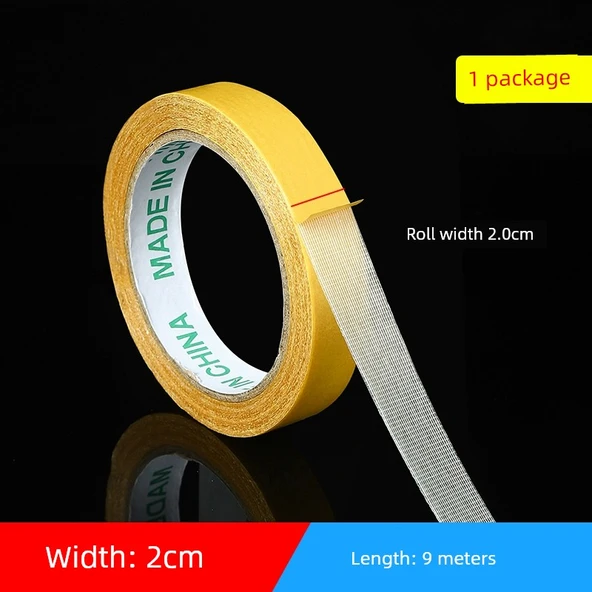 Çift Taraflı Kumaş Bant - 2cm Genişlik x 9m Uzunluk (1 Rulo)