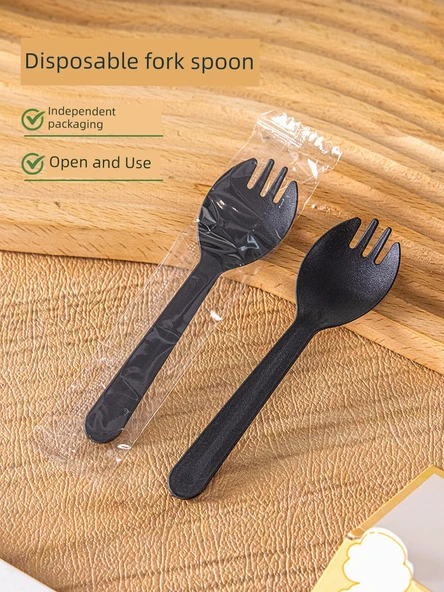 Tek Kullanımlık Plastik Kaşık - Şeffaf - Yuvarlak - 30 Adet - Toplu Ambalaj - 2