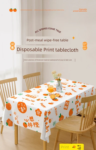 Persimmon Ruyi Tek Kullanımlık Masa Örtüsü - 160x160cm - 15 Yaprak - 7