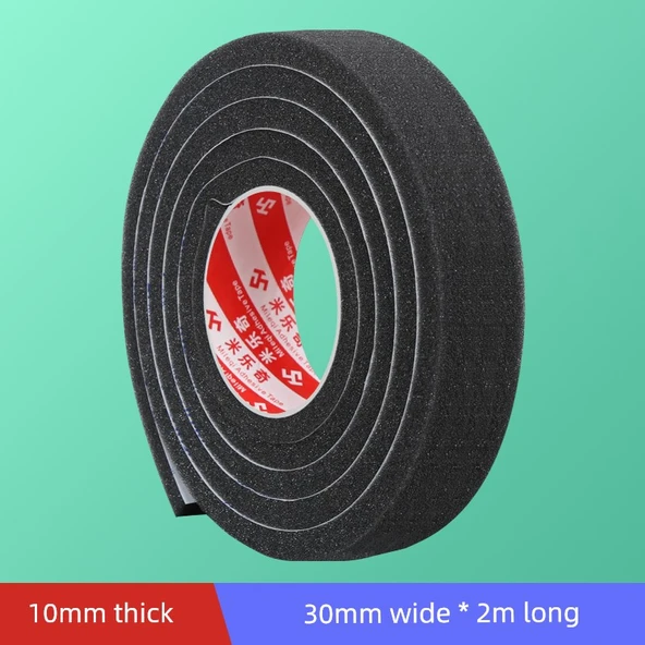 Kapı Pencere Ses Geçirmez Yalıtım Şeridi - 10mm Kalınlık 30mm Genişlik 2m Uzunluk