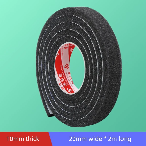 Kapı Pencere Ses Geçirmez Yalıtım Şeridi - 10mm Kalınlık 20mm Genişlik 2m Uzunluk