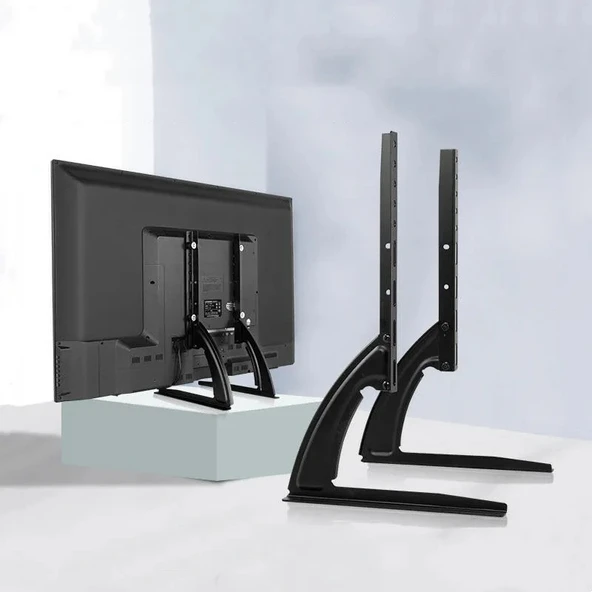 32-75" Evrensel Masaüstü TV Lcd Led Standı Sabit Ekran Yükseklik Ayarlanabilir Şık Dayanıklı Tasarım - 8