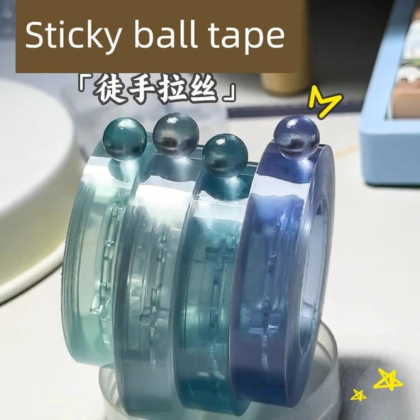 Kristal Yapışkan Top Bant - Mor + Sarı - Resim 10