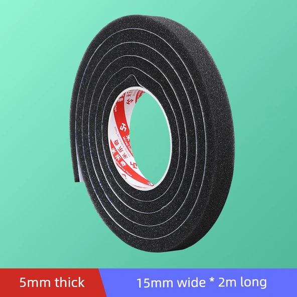 Kapı Pencere Ses Geçirmez Yalıtım Şeridi - 5mm Kalınlık 15mm Genişlik 2m Uzunluk