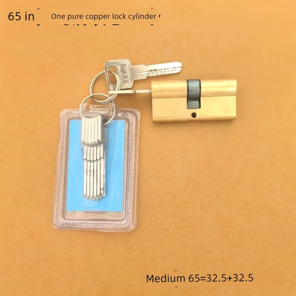 Alüminyum Alaşımlı Kapı Kilidi - 65 Orta Saf Bakır Kilit Silindiri (4cm Kapı) - 35-45mm Kapı - 11