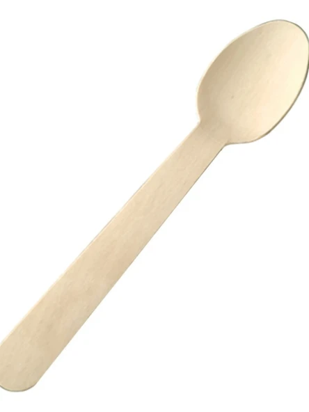 Ekolojik Tek Kullanımlık Ahşap Çatal Bıçak Seti - 14cm Ahşap Bıçak (100 Toplu) - 6