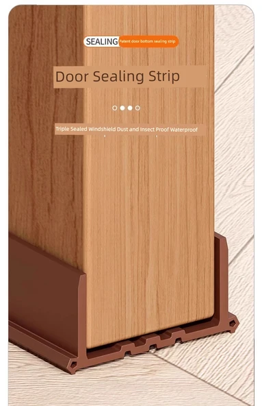Kapı Altı Sızdırmazlık Şeridi - Orta D Tipi Silikon - 6 m (9*8mm) - Sessiz - Su Geçirmez - Yapışkanlı - 8