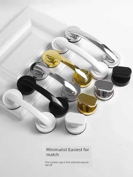 Cam Kayar Kapılar için Deliksiz Vakumlu Kapı Kolu - Siyah Büyük - Resim 3