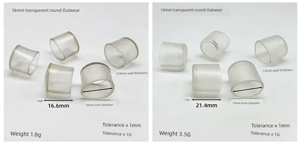 Şeffaf Yuvarlak Kauçuk Koruyucu Kılıf - 10mm İç Çap - 20 Adet - 12