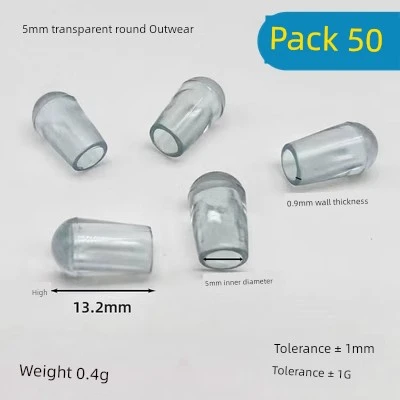 Şeffaf Yuvarlak Kauçuk Koruyucu Kılıf - 5mm İç Çap - 50 Adet