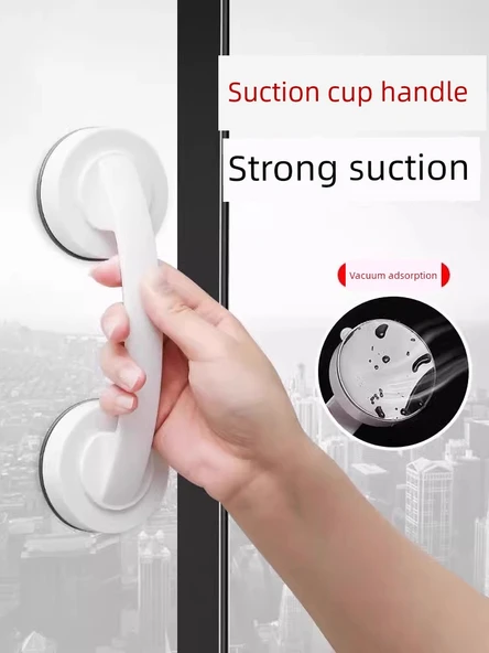 Cam Kayar Kapılar için Deliksiz Vakumlu Kapı Kolu - Siyah Büyük - Resim 2