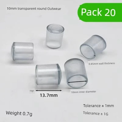 Şeffaf Yuvarlak Kauçuk Koruyucu Kılıf - 10mm İç Çap - 20 Adet
