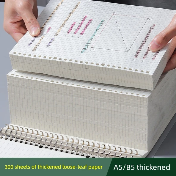 26 Delikli Yenilenebilir Yaprak Defter - B5 Kareli 60 Sayfa - Resim 4