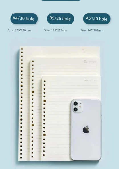 26 Delikli Yenilenebilir Yaprak Defter - B5 Kareli 60 Sayfa - Resim 11