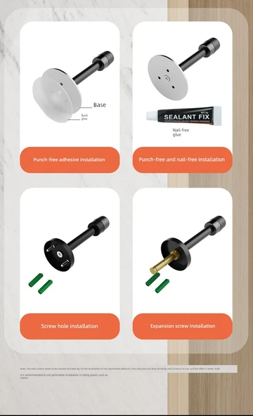 Deliksiz Paslanmaz Çelik Kapı Durdurucu - 120mm Siyah 2 - 11